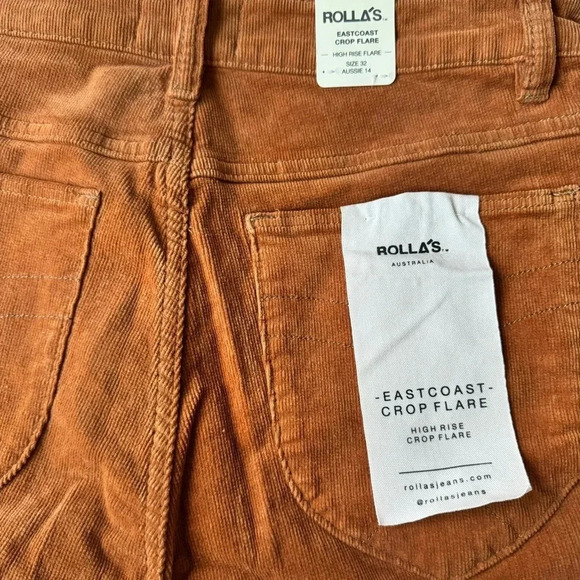 ROLLA’S EASTCOAST CROP FLARE High Rise Flare in Tan Corduroy Size 32 - Picture 9 of 14